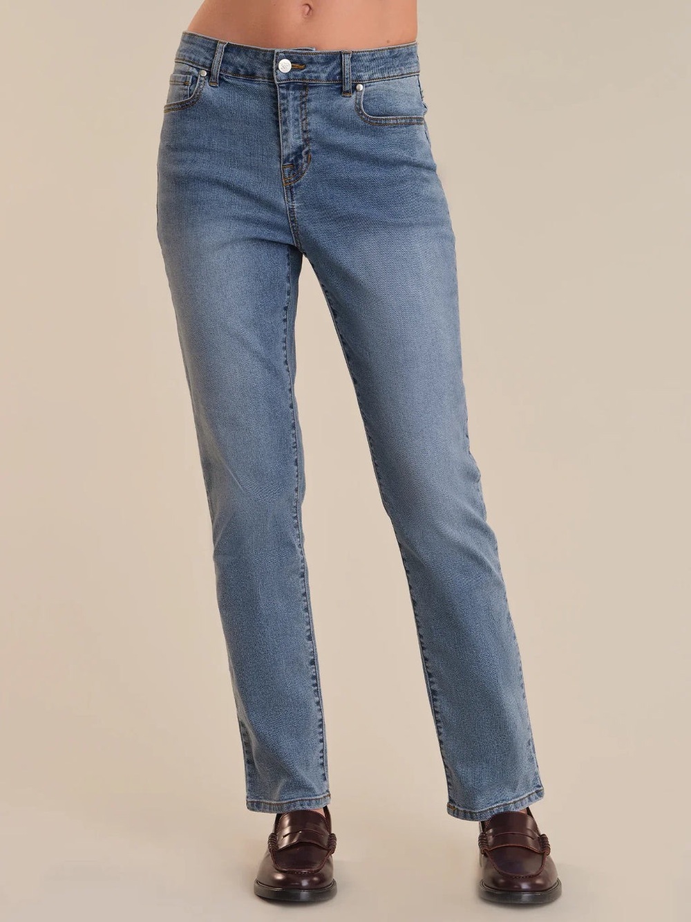 Madison Straight-Leg Jeans in Light Blue Wash